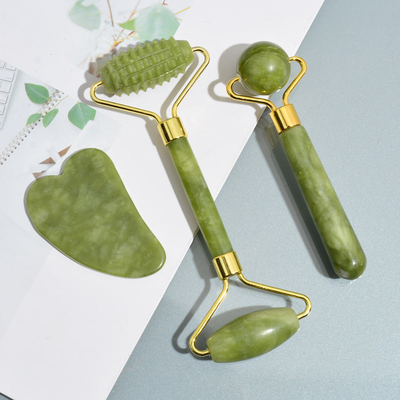 Massage Roller With Three Sets Of Facial Jade Massager Massage Roller With Three Sets Of Facial Jade Massager